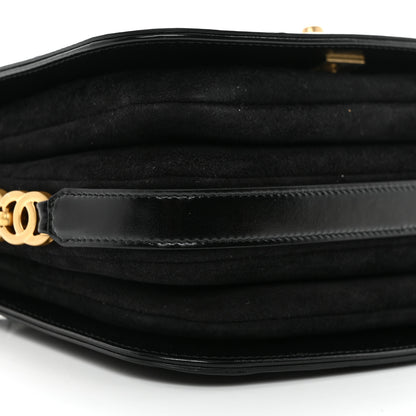 Chanel Shiny Calfskin Quilted Suede Goatskin Messenger Black 9 of 11
