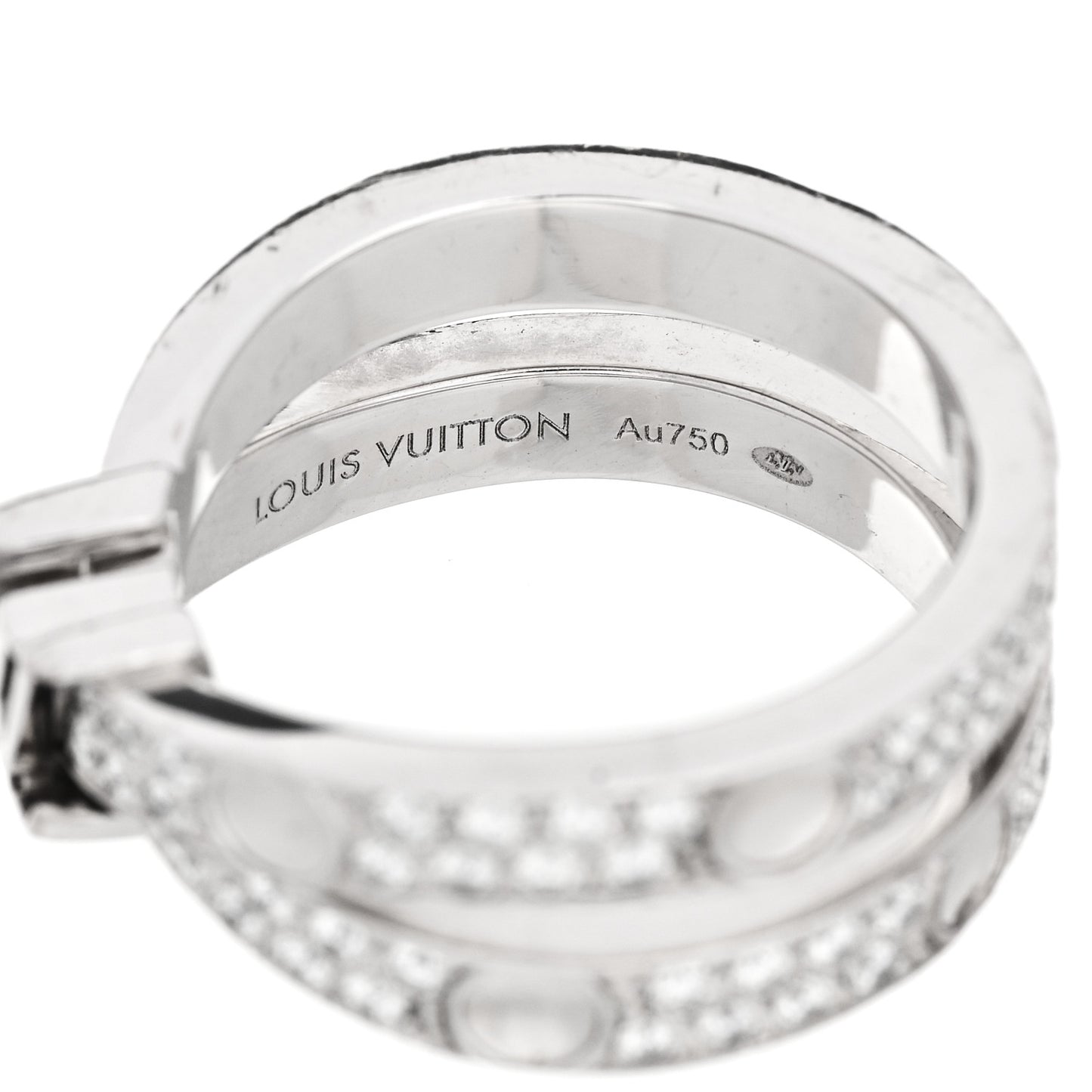 18K White Gold Diamond Empreinte Double Pave Ring 49 5