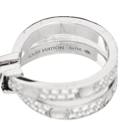 Louis Vuitton 18K White Gold Diamond Empreinte Double Pave Ring 49 5 4 of 5