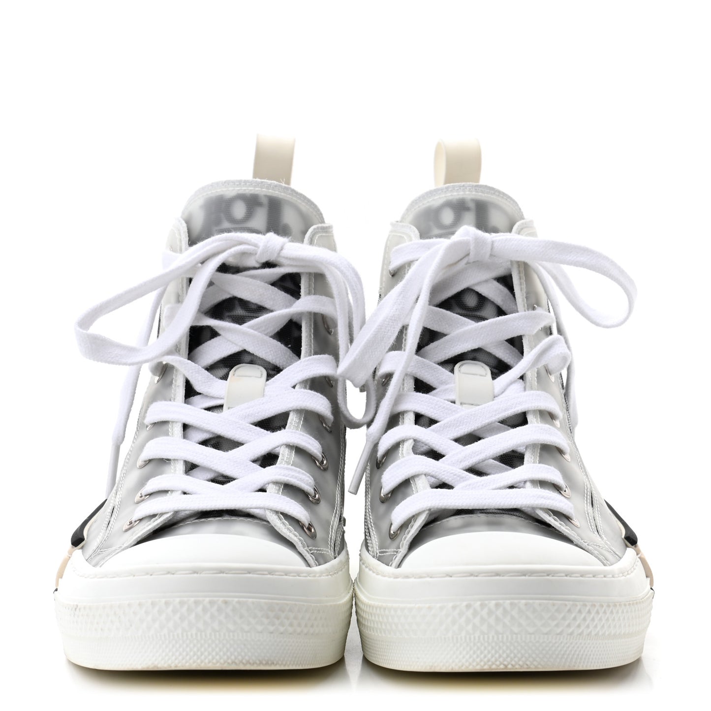 Technical Canvas Oblique Mens B23 High Top Sneakers 38 White Black