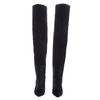 Saint Laurent Velvet Niki 105 Thigh High Boots 41 Black 2 of 6