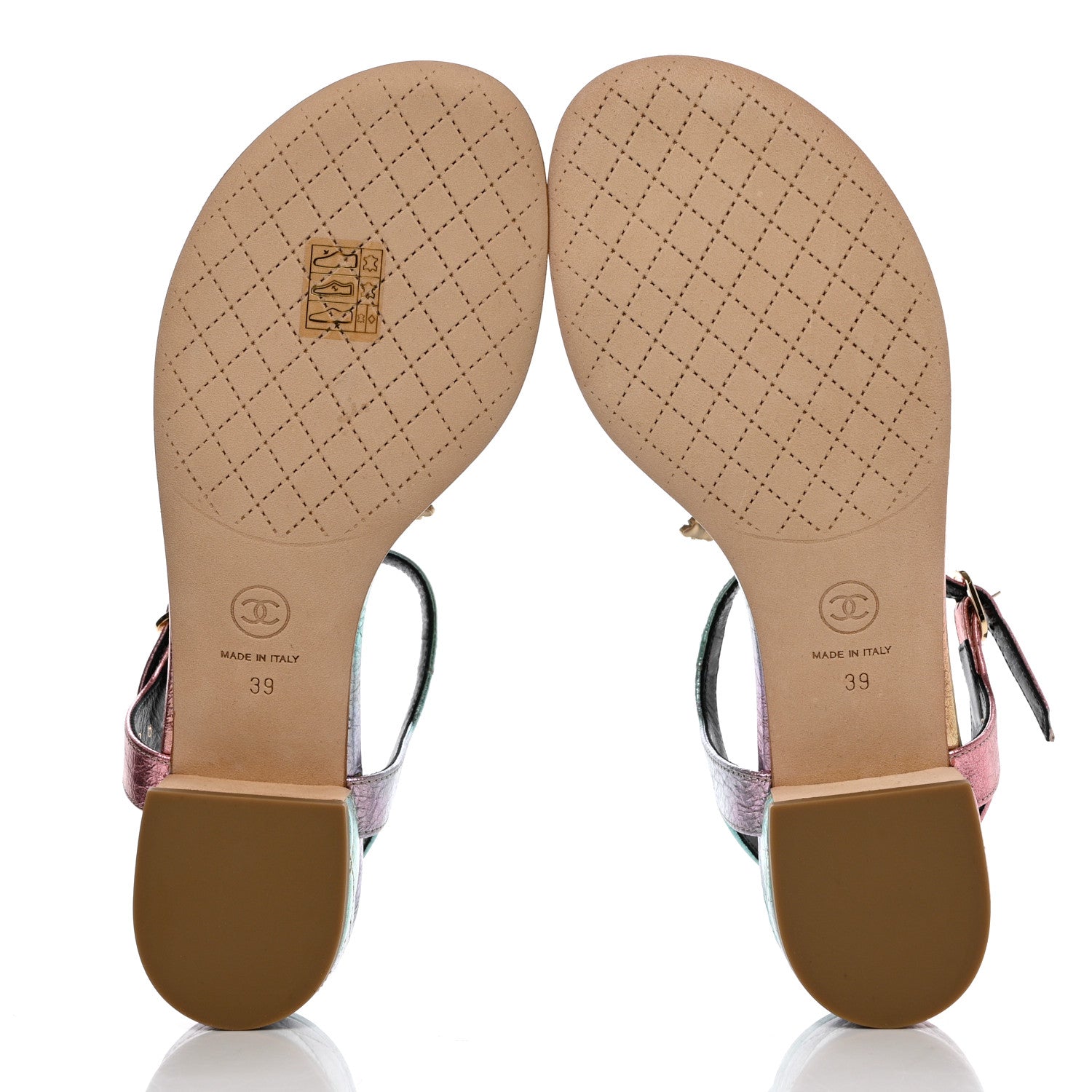 Chanel Goatskin Fantasy CC Pearl Thong Sandals 39 Multicolor 5 of 9