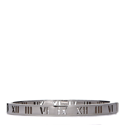 Tiffany Sterling Silver Atlas Pierced Hinged Bangle Bracelet 1 of 5
