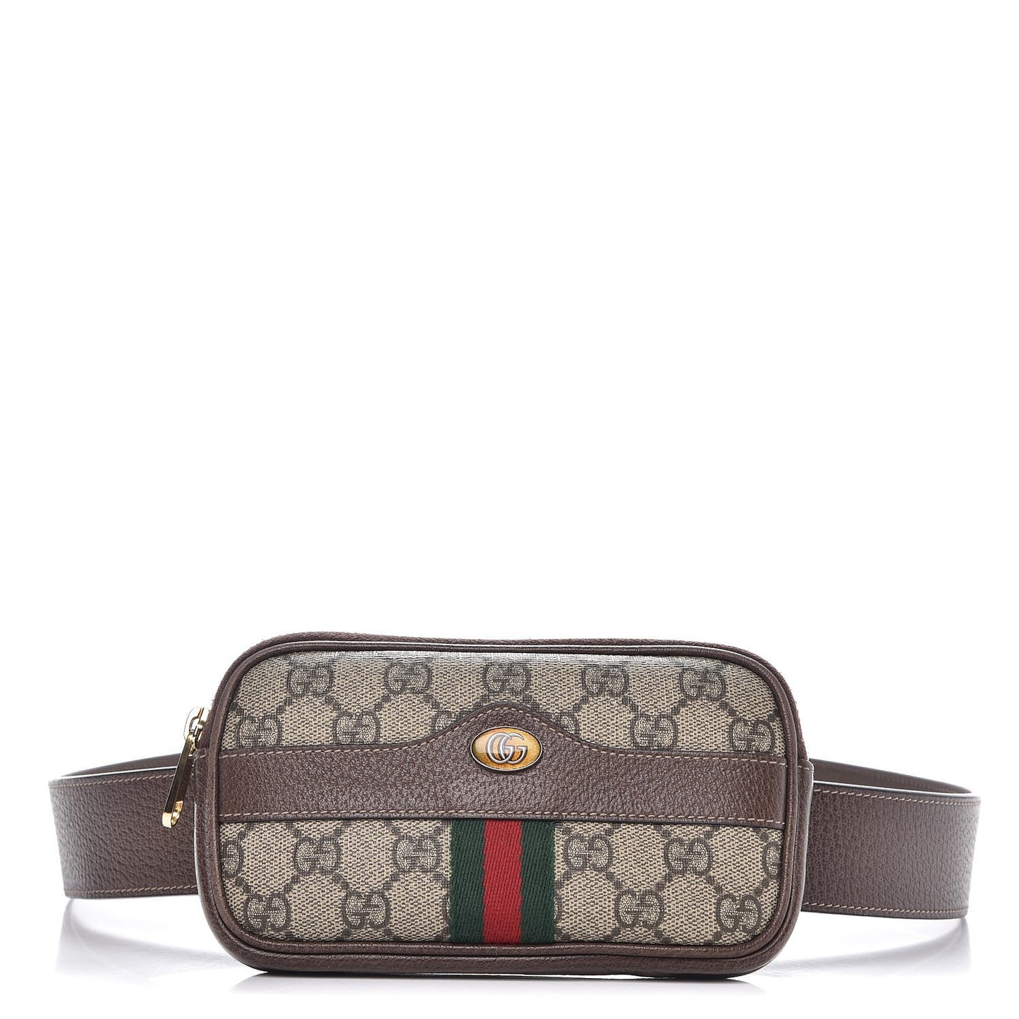 GG Supreme Monogram Ophidia Belted iPhone Case 95 38 Dark Brown