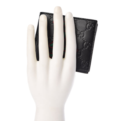 Gucci X MLB Guccissima LA Dodgers Embroidered Bi-Fold Wallet Black Green 2 of 9