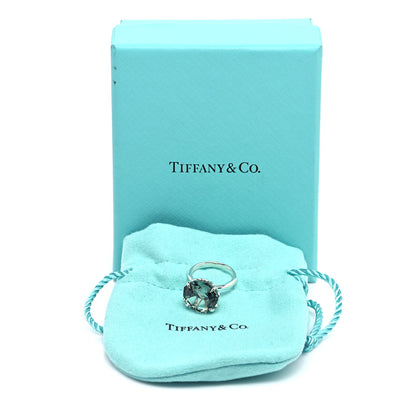 Tiffany Sterling Silver Green Quartz Octagonal Sparklers Cocktail Ring 47 4 5 of 5