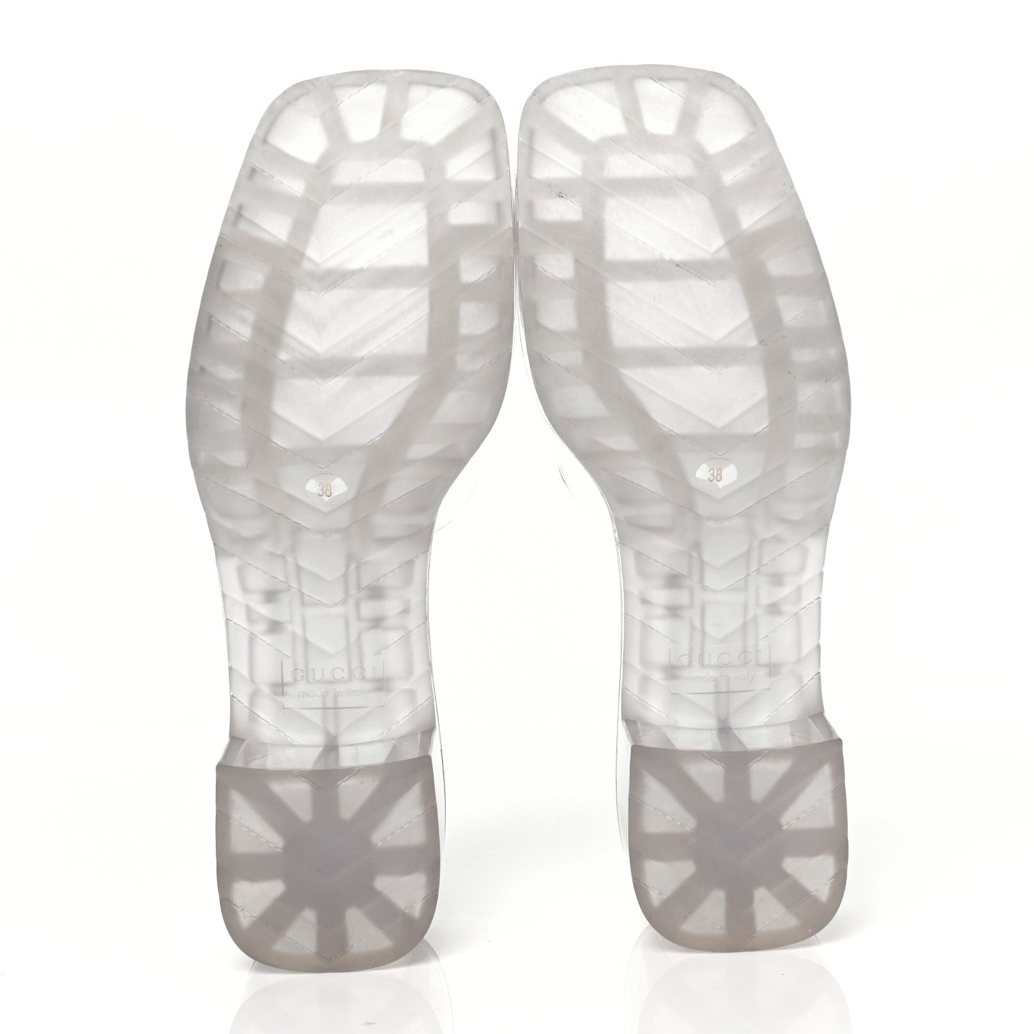 Gucci Rubber Gucci Logo Womens Platform 20/60mm Slide Sandals 38 Transparent 5 of 8