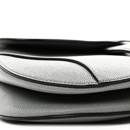 Christian Dior Grained Calfskin Saddle Bag Grey Stone 9 of 10
