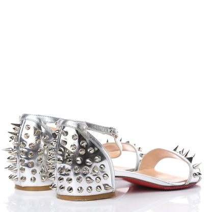 Christian Louboutin Metallic Druide Spiked Sandals 37 Silver 4 of 8