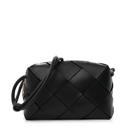 Bottega Veneta Lambskin Maxi Intrecciato Small Cassette Camera Bag Black 1 of 9