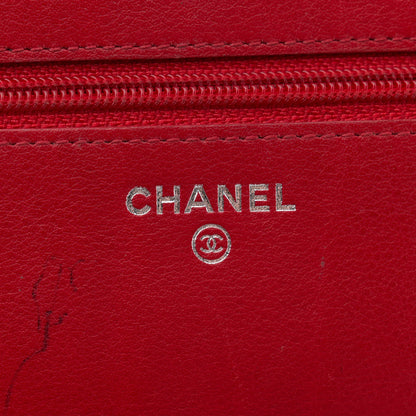 Chanel Caviar Sevruga Wallet on Chain WOC Red 6 of 16