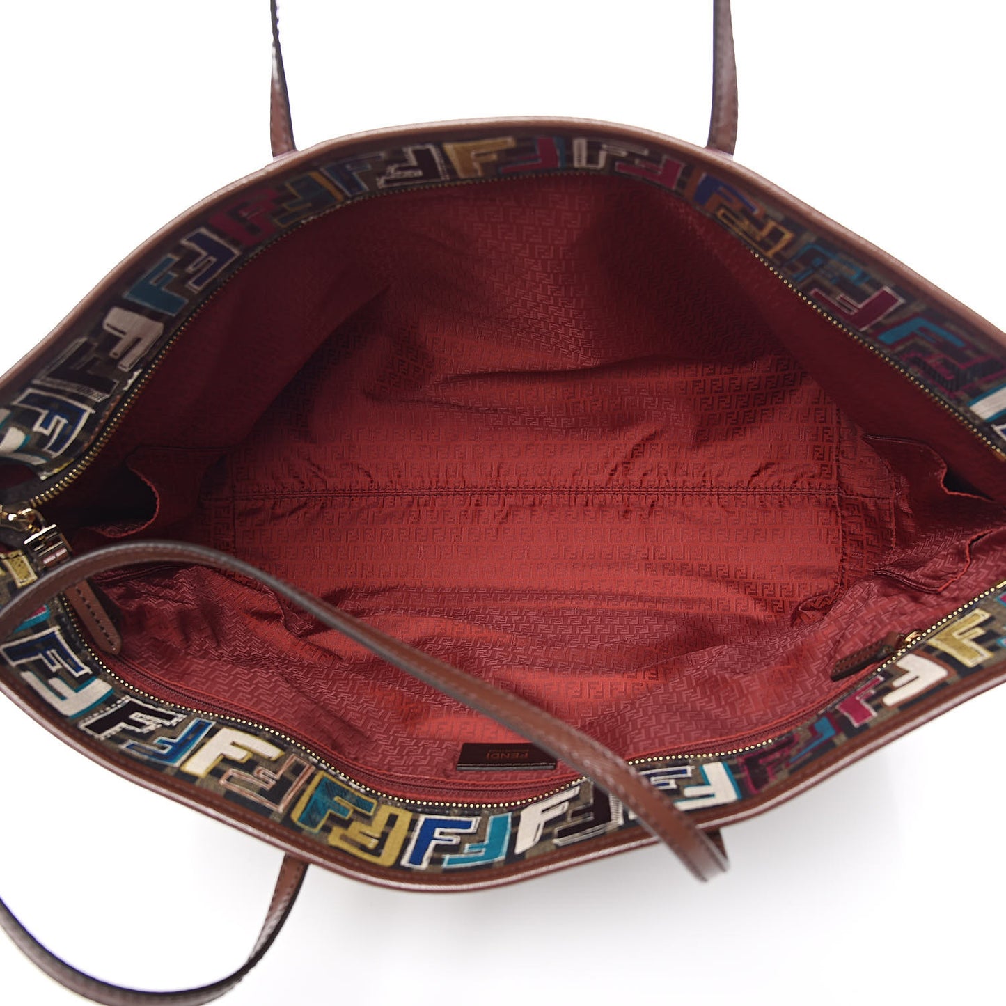 Zucca Spalmati Vitello FF Multicolor Medium Roll Tote Tobacco Multicolor Marrone