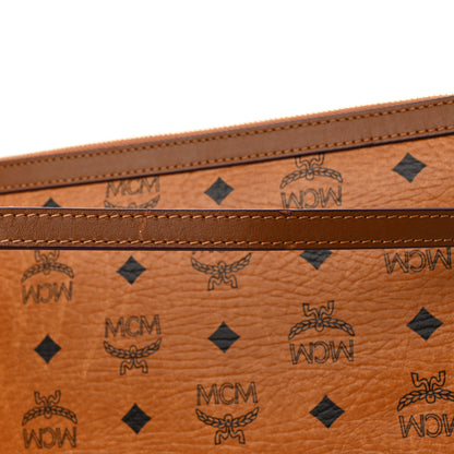 MCM Visetos Liz Shopper Tote Pouch Cognac 8 of 9