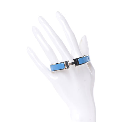 Hermes Enamel Narrow Clic Clac H Bracelet GM Bleu Cielo 2 of 5
