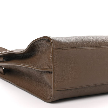 Saint Laurent Grained Calfskin Large Thin Sac De Jour Dark Wood 9 of 10