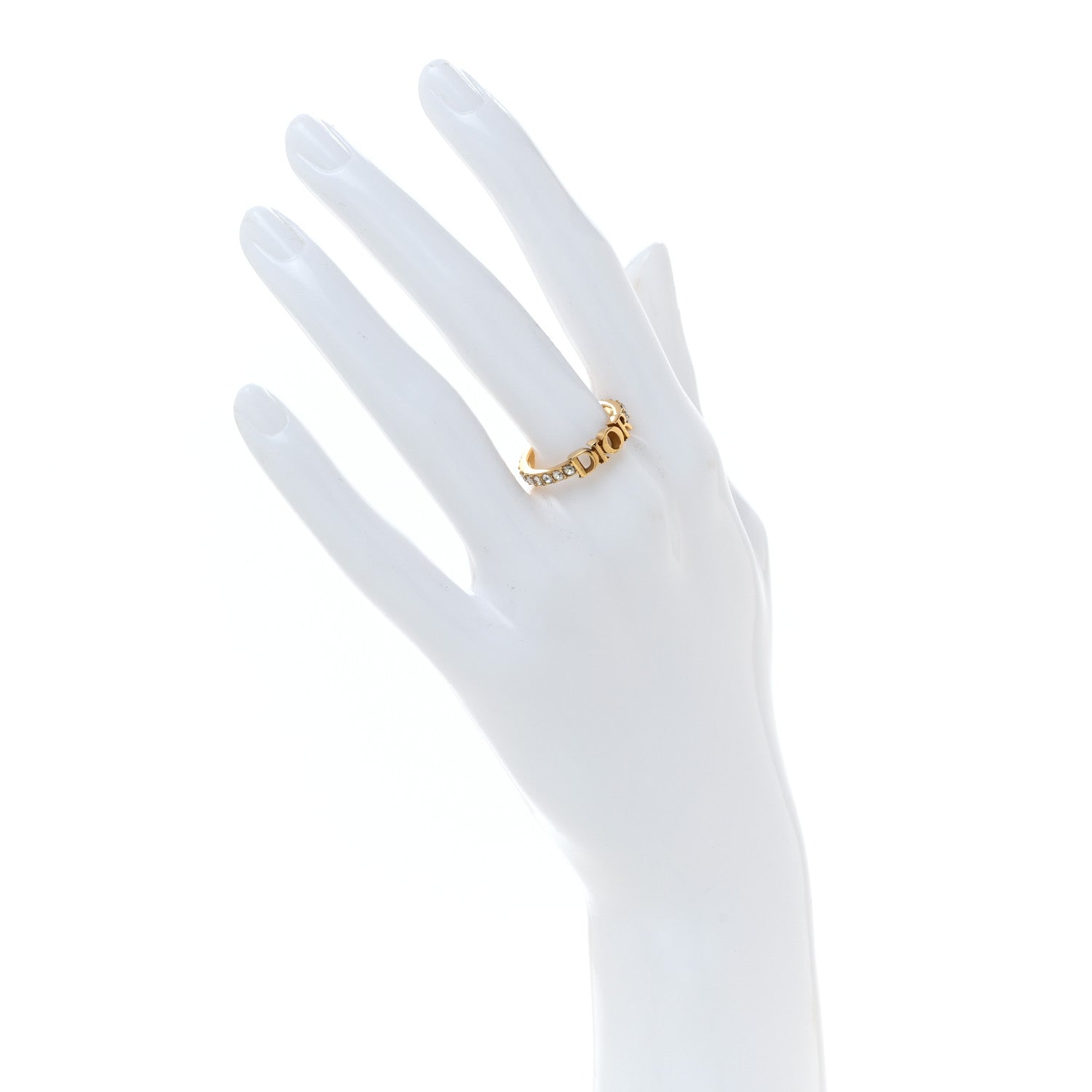 Christian Dior Metal Crystal Dio(R)evolution Ring 54 7 Gold 2 of 4