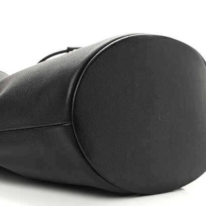 Chanel Caviar Deauville Drawstring Bucket Bag Black 9 of 11