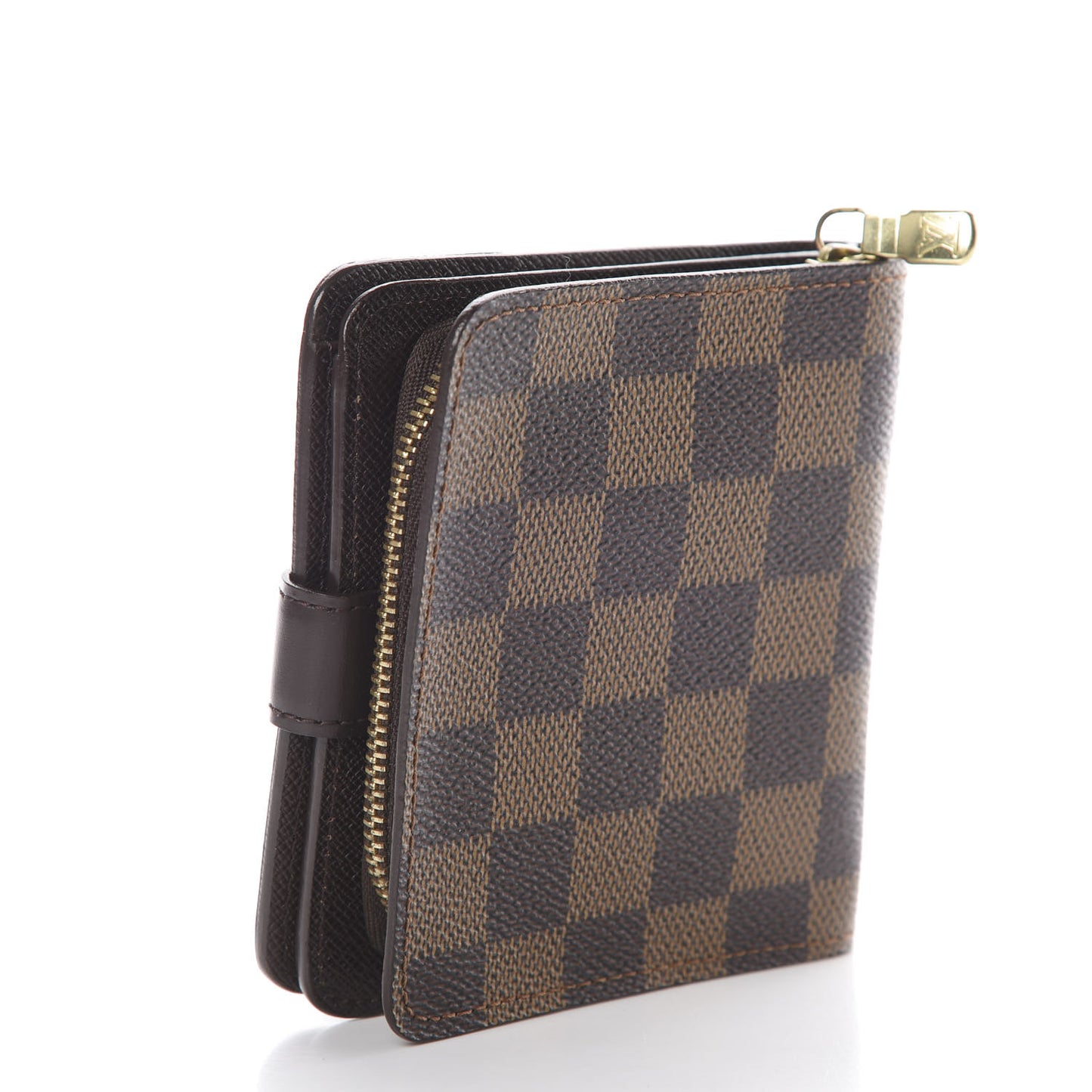 Damier Ebene Zippe Zipped Compact Wallet