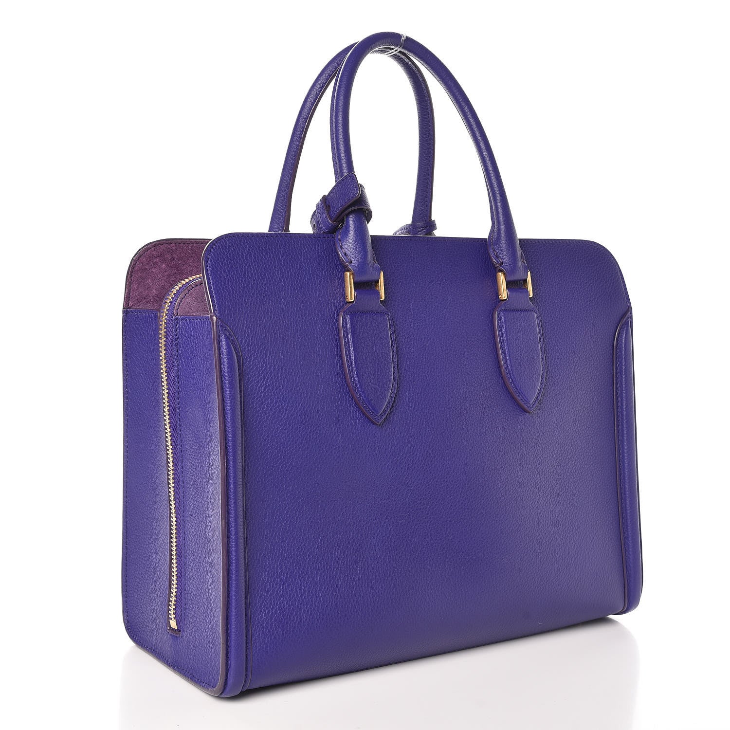 Alexander McQueen Grained Calfskin Heroine Open Tote Purple 3 of 11