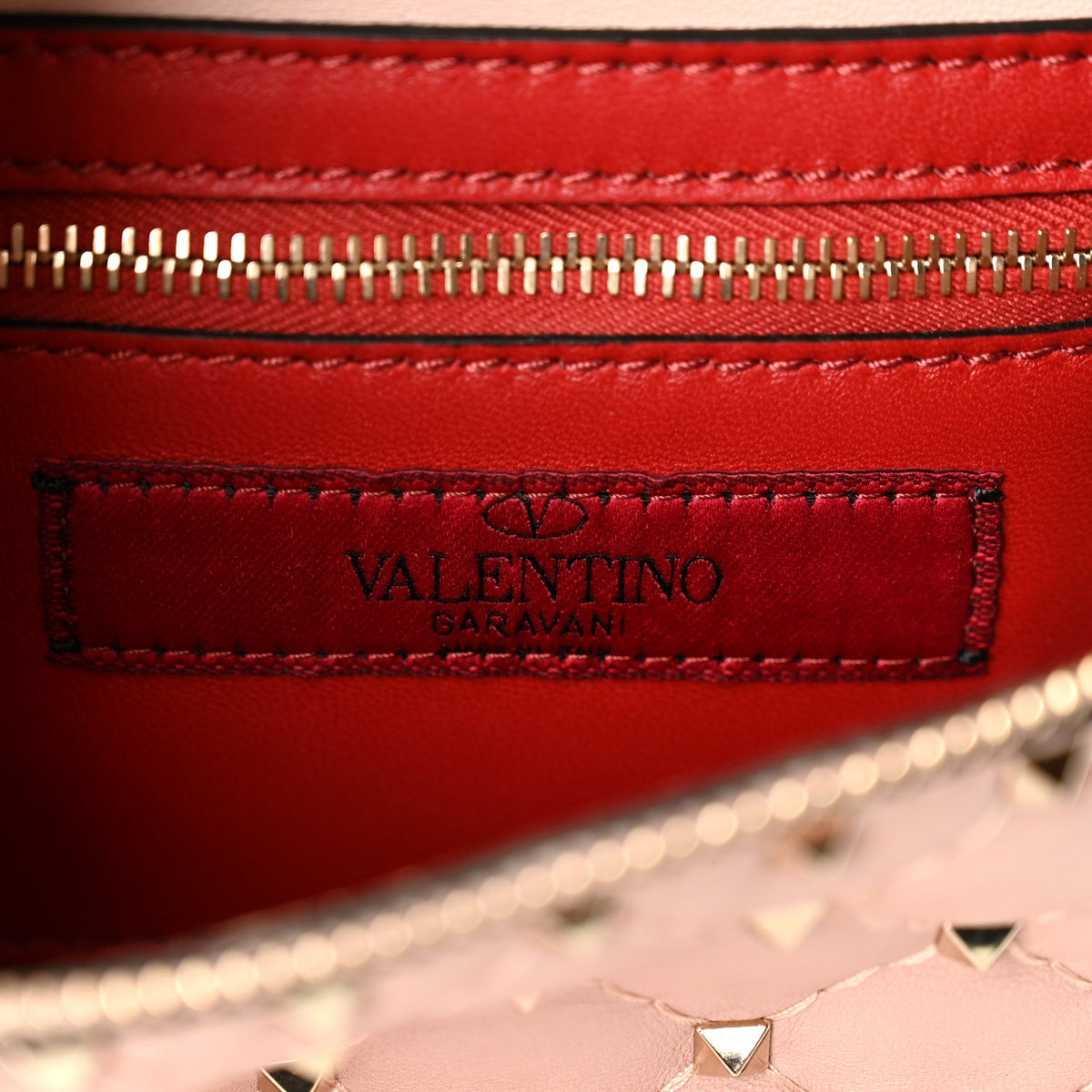 Lambskin Rockstud Spike Belt Bag 85 Water Rose