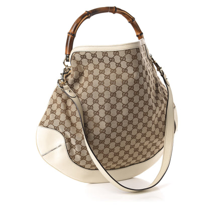 Gucci Monogram Peggy Bamboo Top Handle Bag Off White 3 of 10