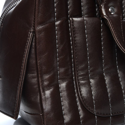 Chanel Lambskin Vertical Quilted Mademoiselle Satchel Brown 12 of 15