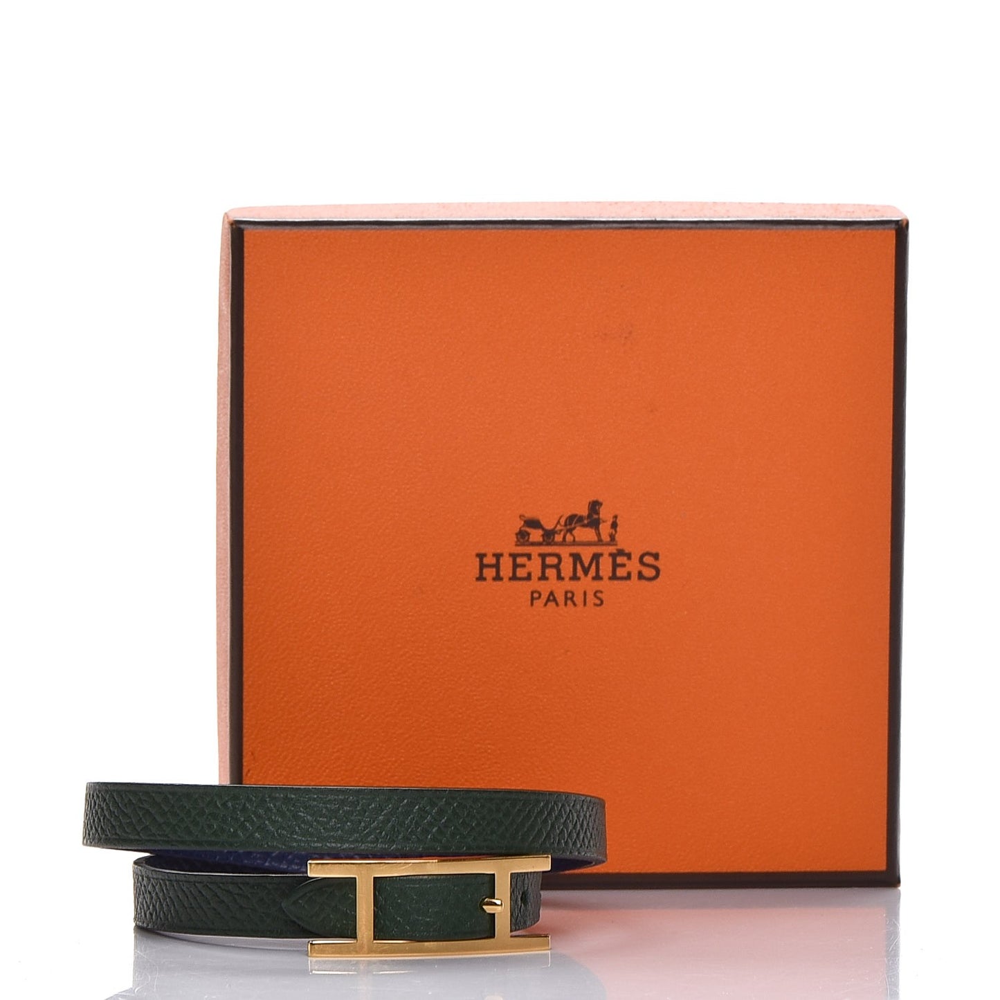 Epsom Behapi Double Tour Bracelet S Bleu Saphir Vert Anglais