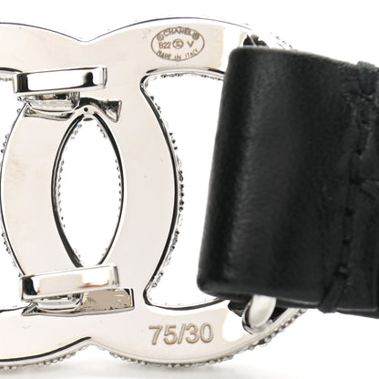 Chanel Calfskin Crystal CC Belt 75 30 Black 3 of 4