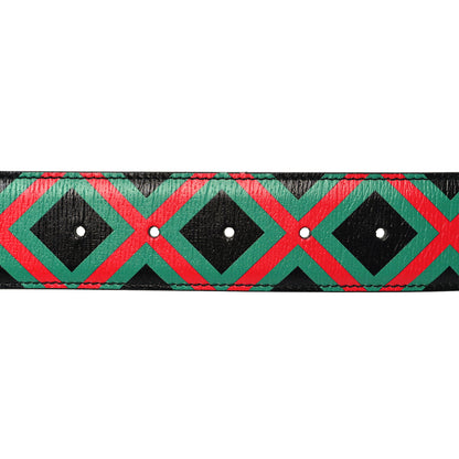 Gucci Textured Dollar Calfskin Criss-Cross Double G Memorable Buckle 40mm Belt 85 34 Black 3 of 5