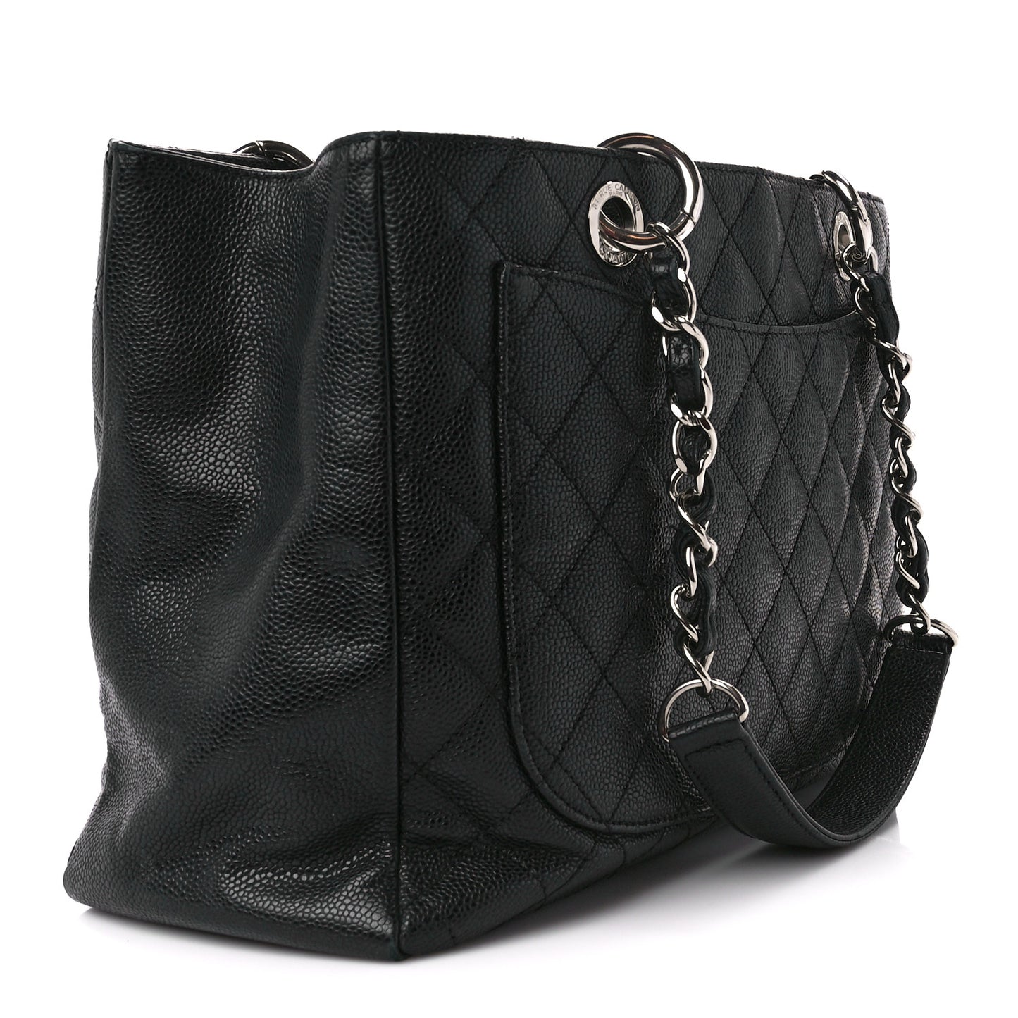 Caviar Quilted Grand Shopping Tote GST Black