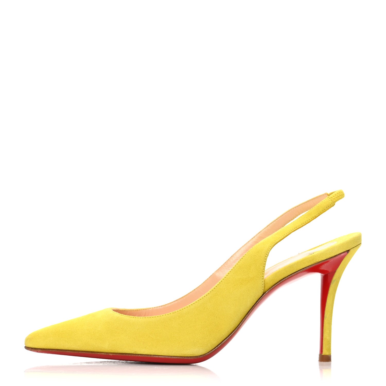 Christian Louboutin Suede Apostrophy 80 Slingback Pumps 36.5 Yellow 1 of 7