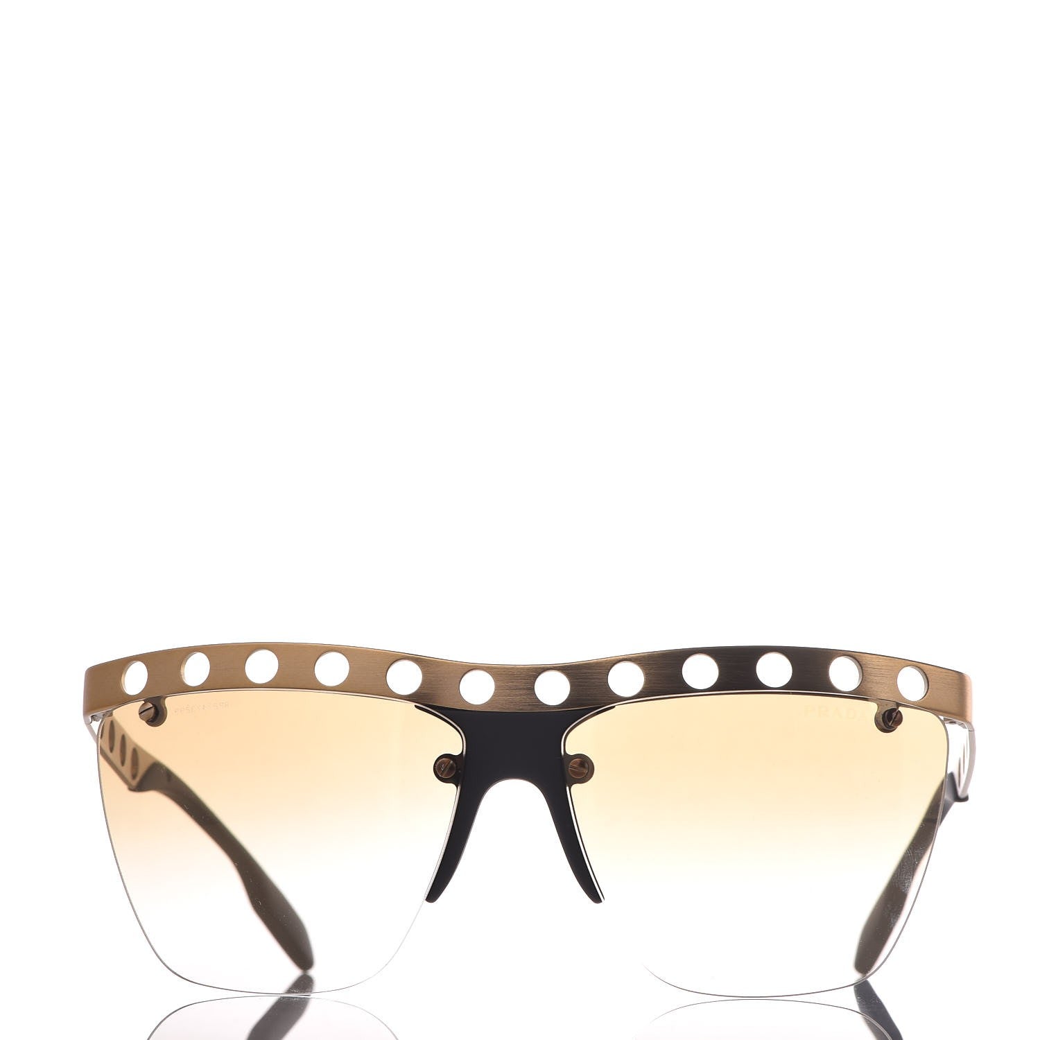 Prada Metal Perforated Sunglasses SPR 53R Bronze 3 of 9