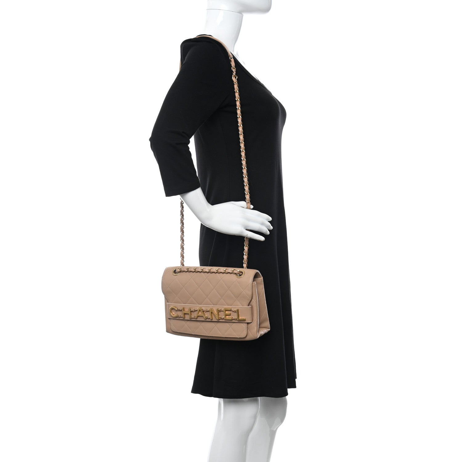 Chanel Calfskin Quilted Enchained Flap Beige 2 of 10