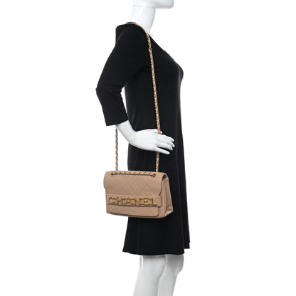 Chanel Calfskin Quilted Enchained Flap Beige 2 of 10
