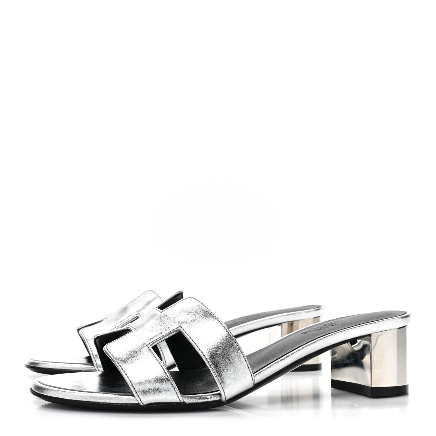 Metallic Nappa Oasis Sandals 37.5 Gris Argente