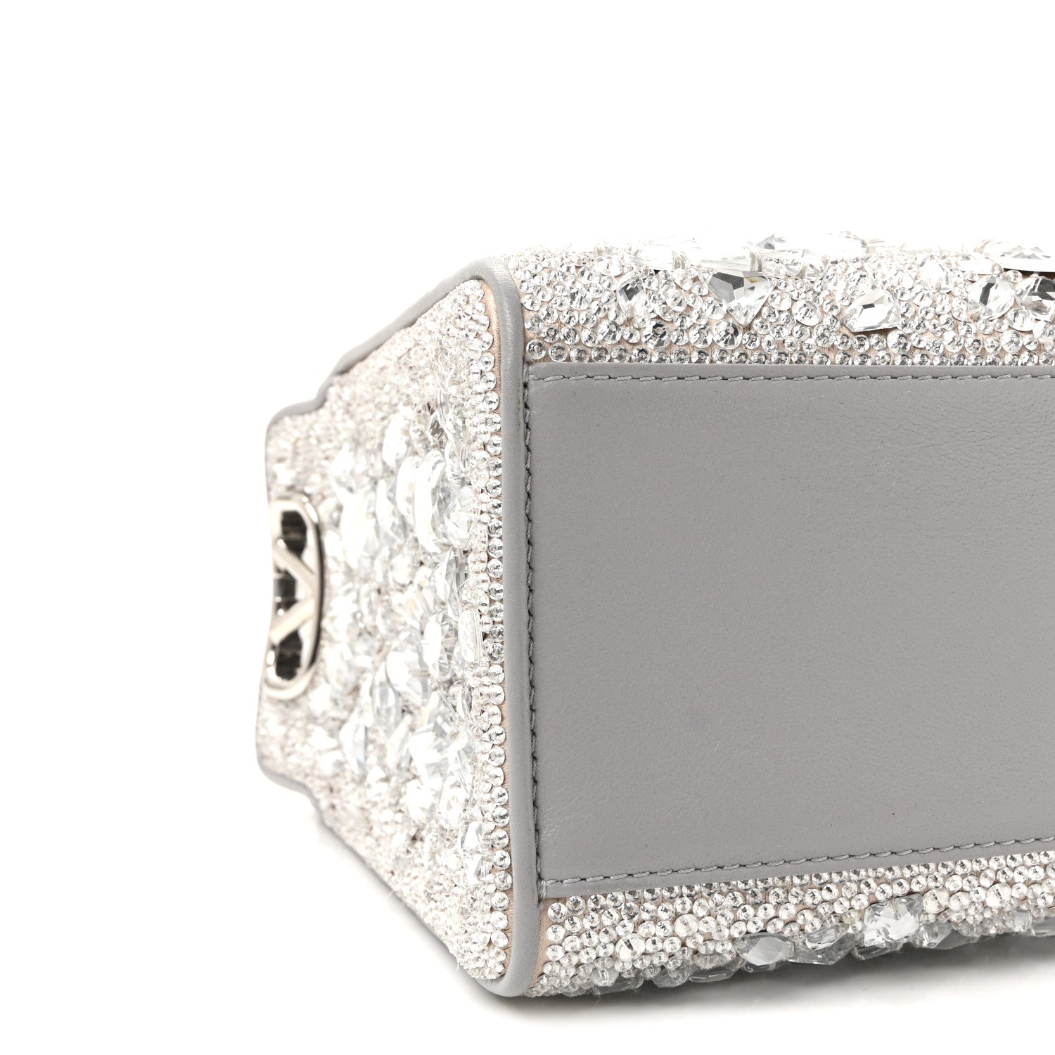 Valentino Garavani Crystal Mini Le Troisieme Shopping Bag Grey 9 of 10