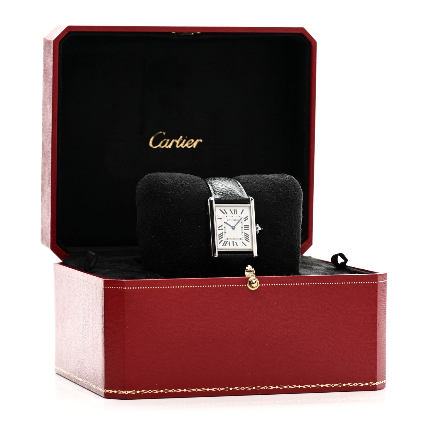 Stainless Steel Calfskin 25mm Must de Cartier Tank Quartz Watch