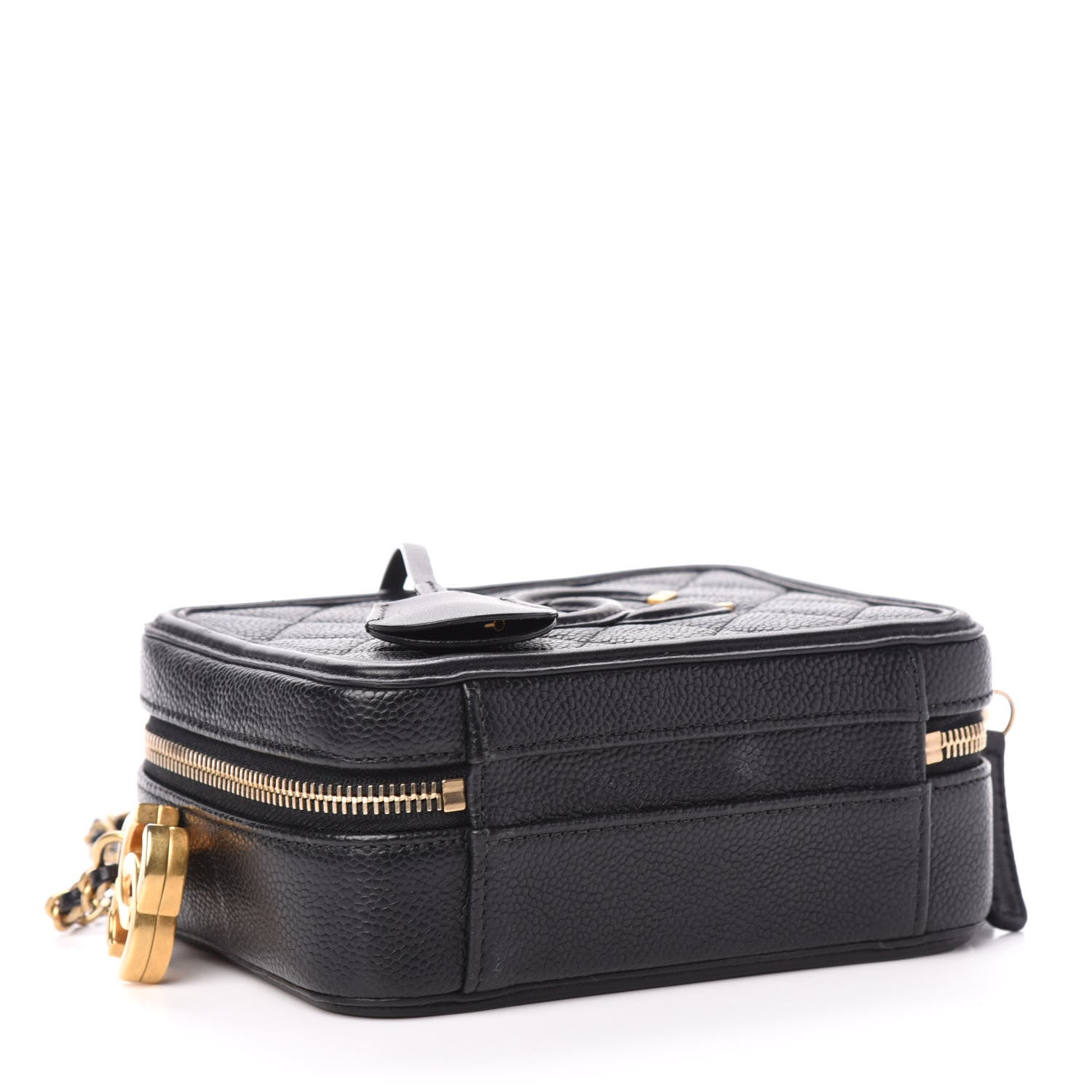 Chanel Caviar Quilted Small CC Filigree Vanity Case Black 4 of 10