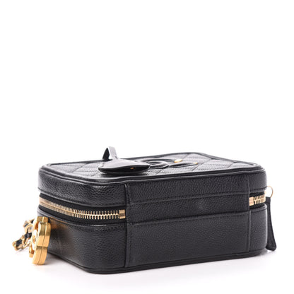 Chanel Caviar Quilted Small CC Filigree Vanity Case Black 4 of 10