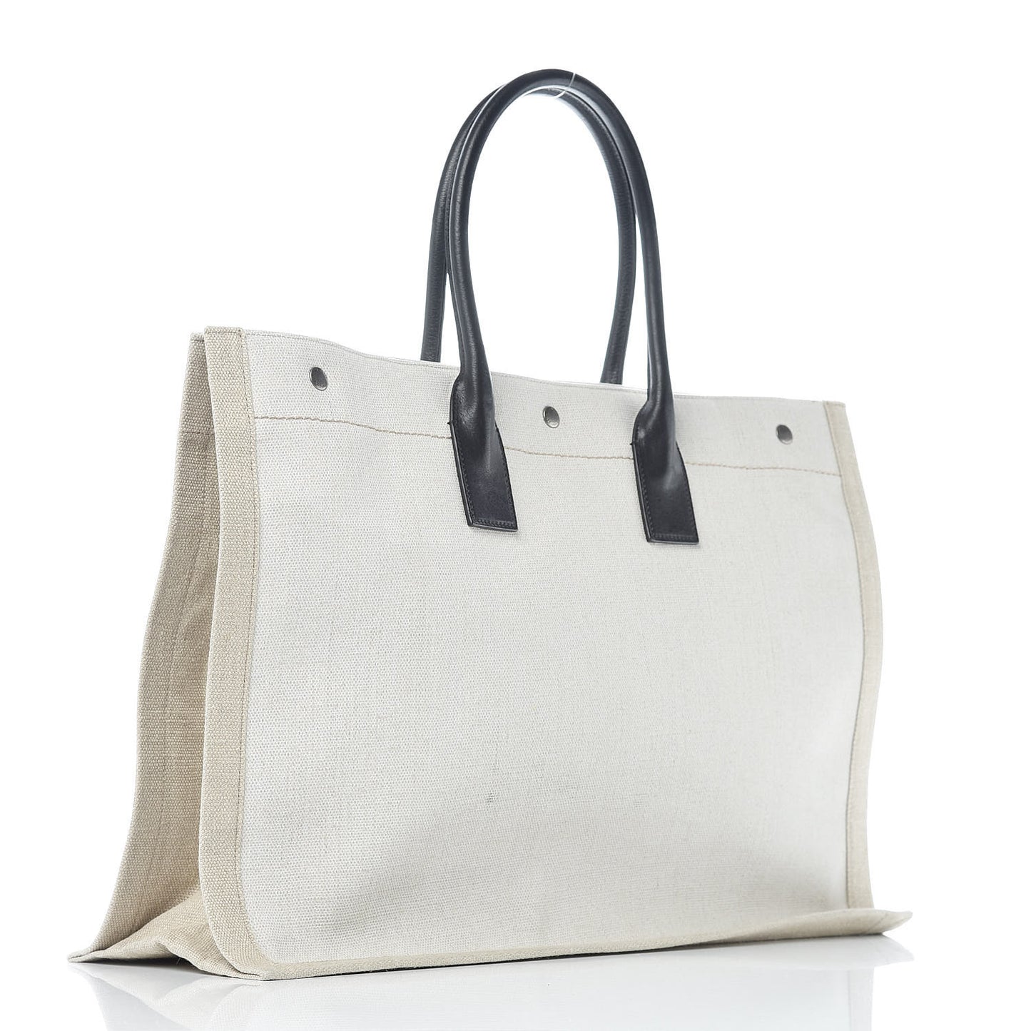 Linen Calfskin Rive Gauche Tote Optic White