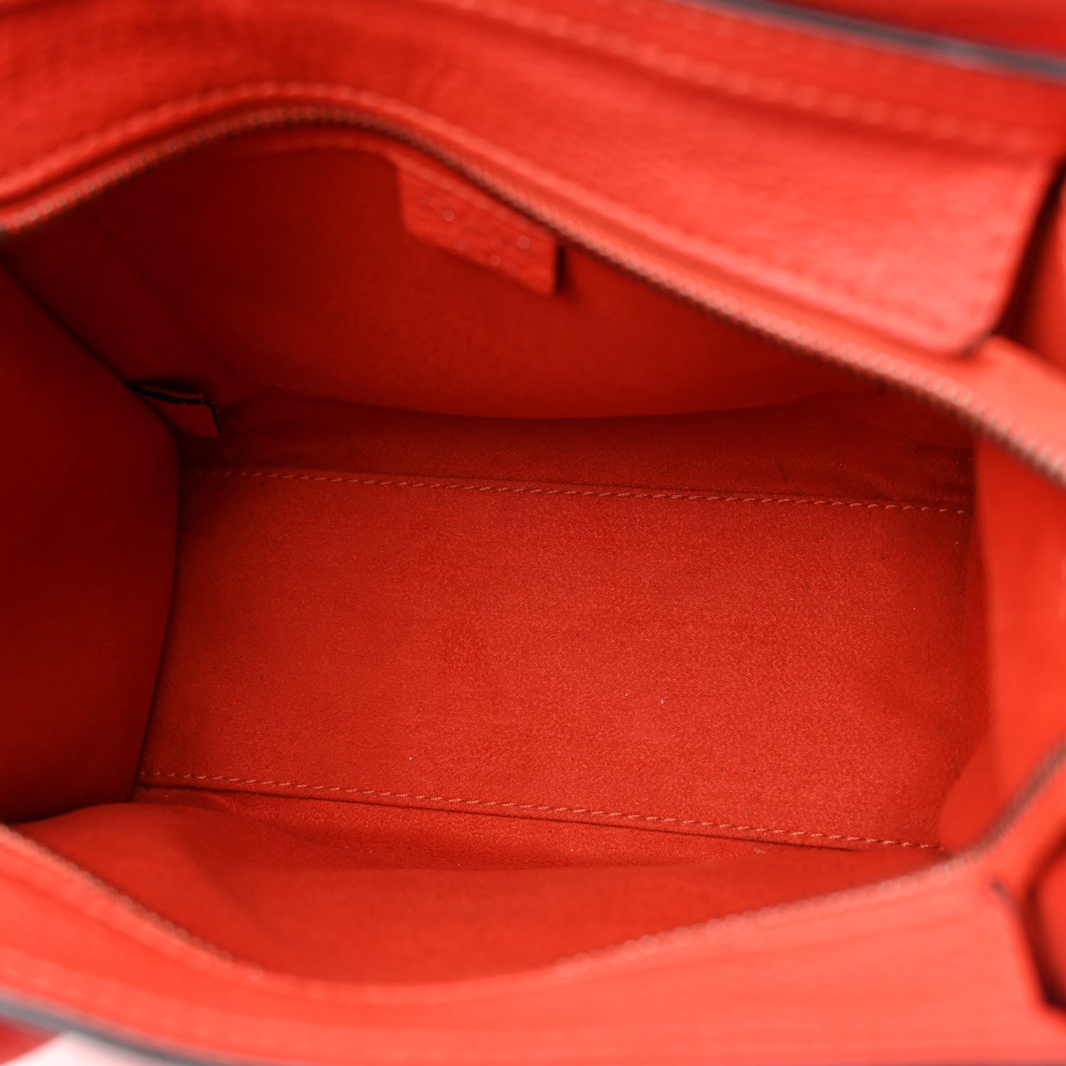 Celine Drummed Calfskin Nano Luggage Red 5 of 17