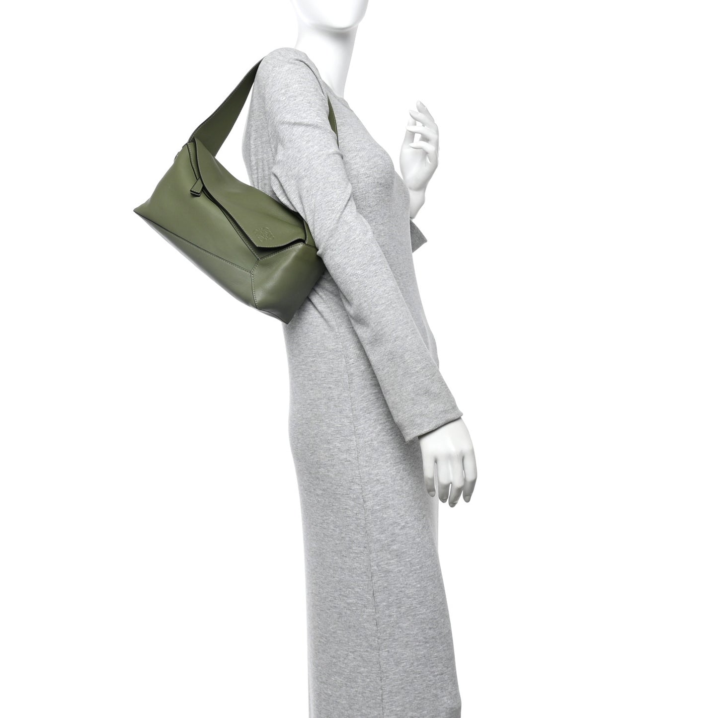 Calfskin Puzzle Hobo Avocado