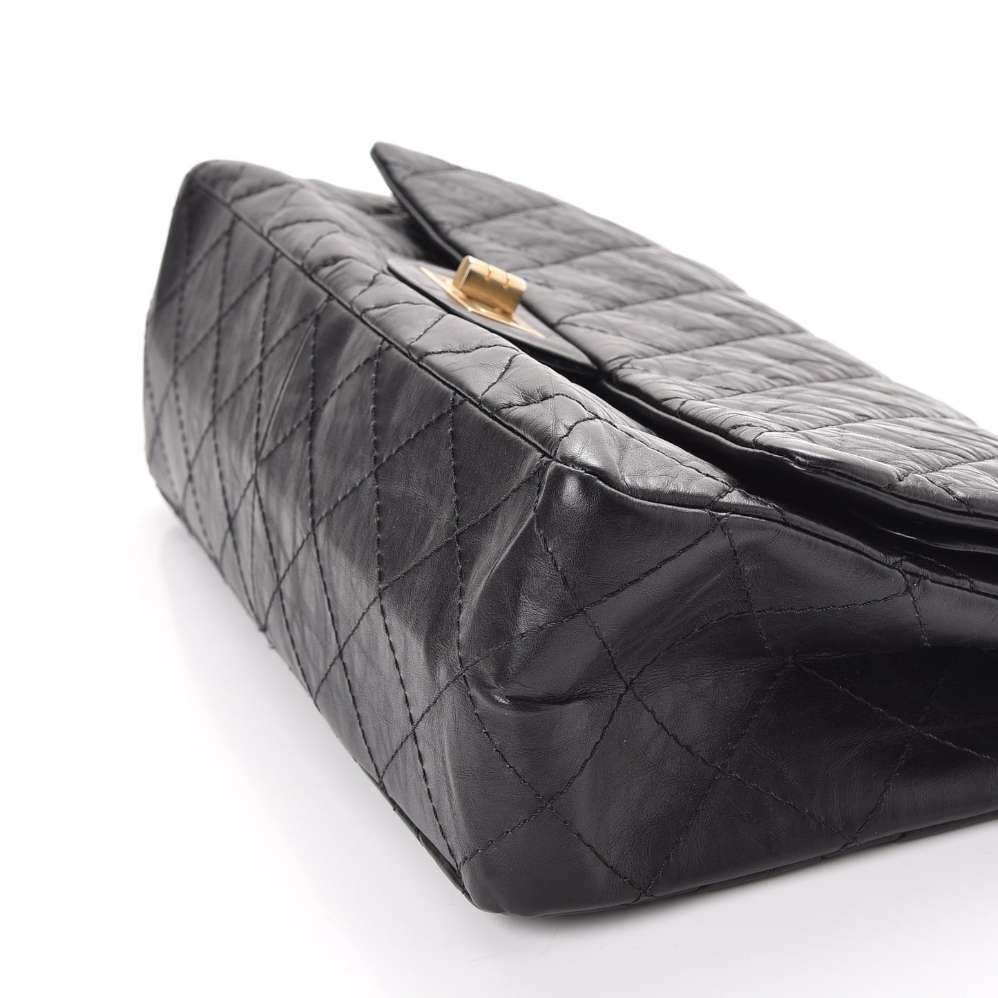 Aged Calfskin Quilted 2.55 Reissue 227 Flap Black