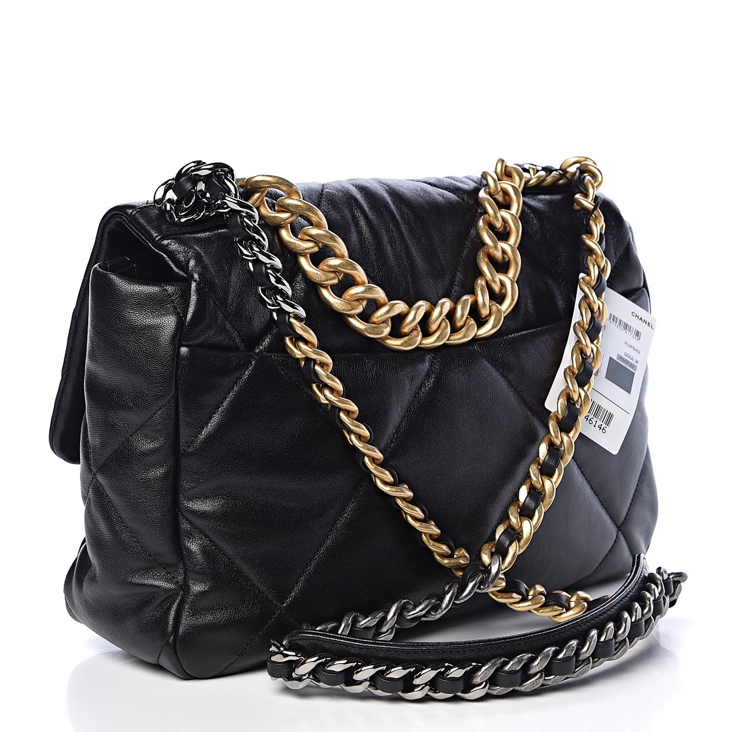 Lambskin Quilted Large 19 Flap Black