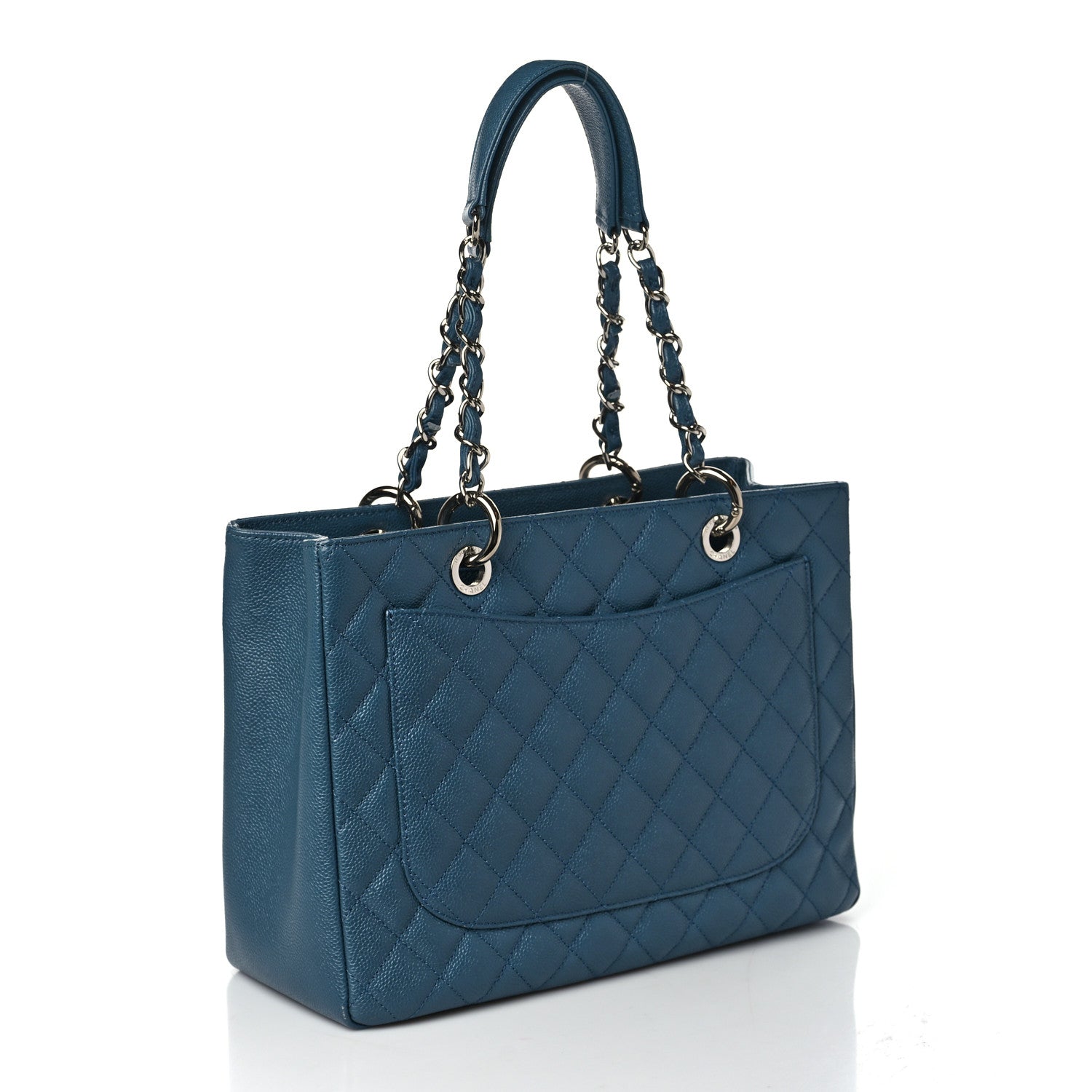 Chanel Caviar Quilted Grand Shopping Tote GST Blue 2 of 8