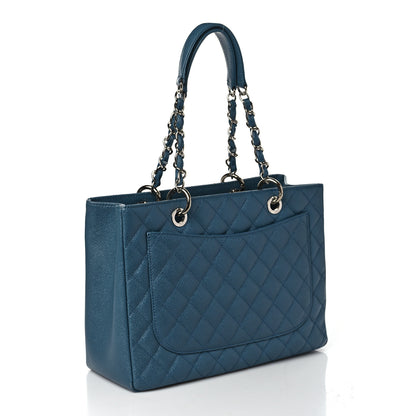 Chanel Caviar Quilted Grand Shopping Tote GST Blue 2 of 8