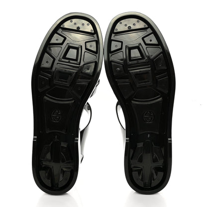 Gucci Shiny Rubber Double G Buckle Strap Sandals 8 Black 6 of 11