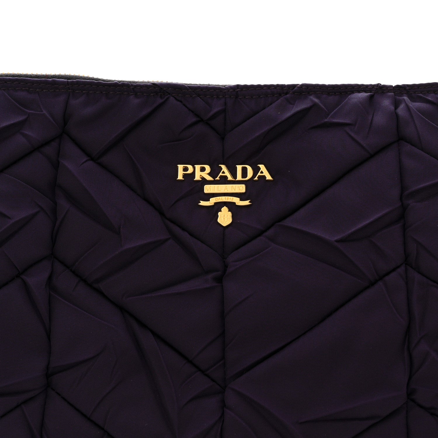 Prada Tessuto Nylon Chevron Quilted Shoulder Bag Indaco 8 of 10