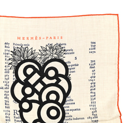 Hermes Cashmere Silk Botanica Grafica Shawl 140 Naturel Black Orange 2 of 3