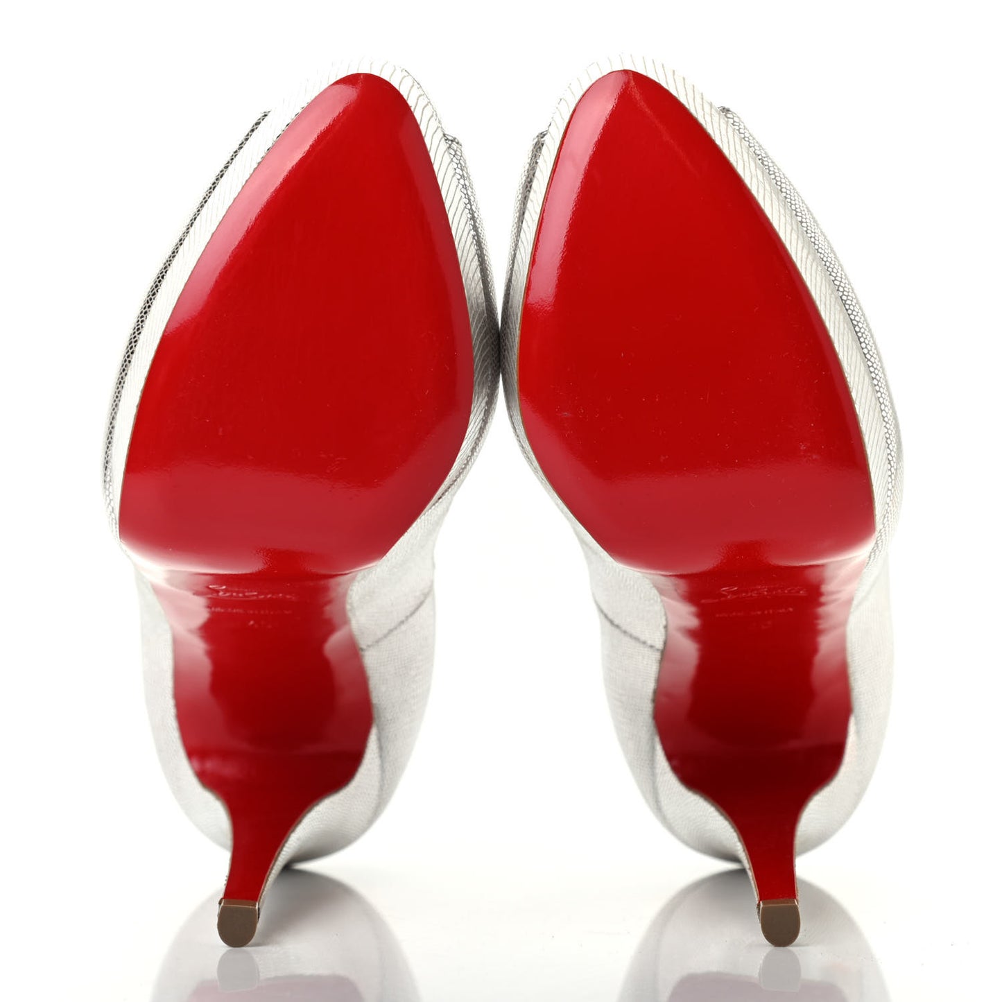 Metallic Laminato Dino Lady Peep 150 Pumps 40 Silver